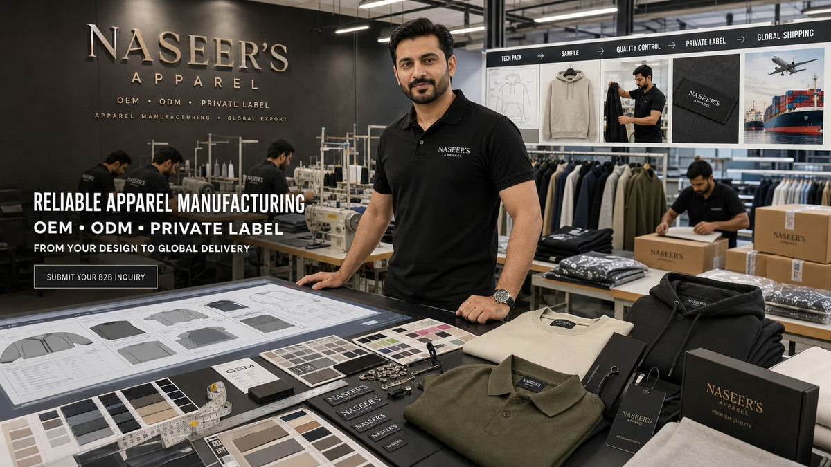 Naseer's Apparel textile production line producing custom OEM private label fleece and streetwear in bulk.