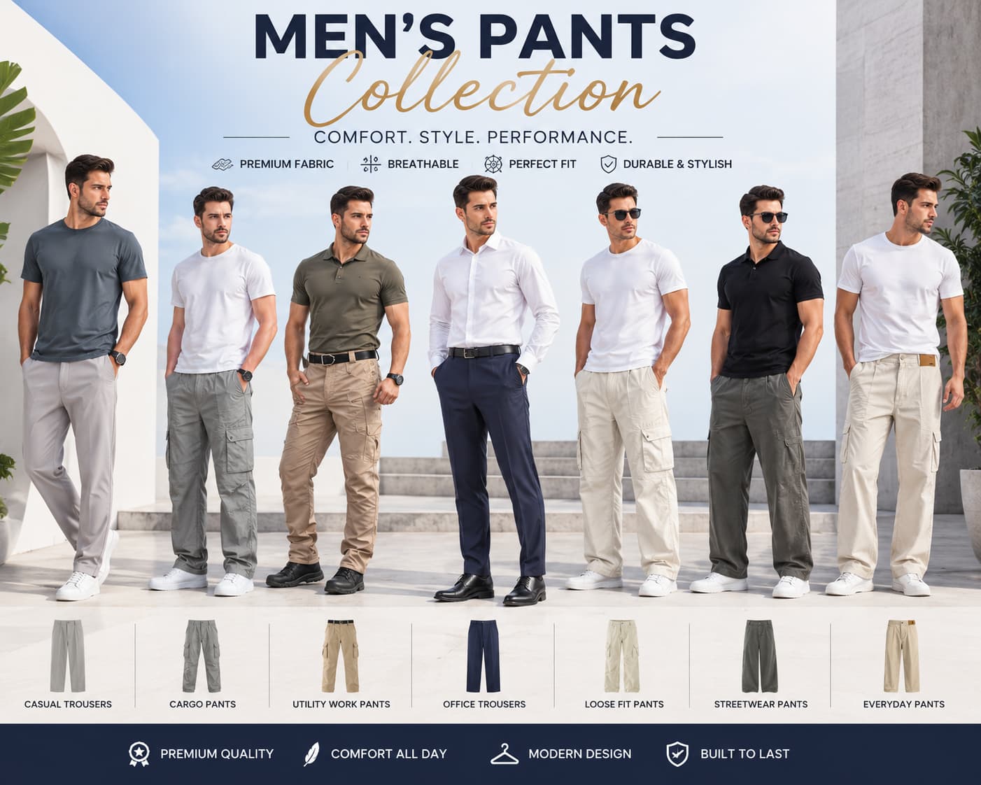 Naseer's Apparel launches new casual trousers for Summer 2026. Discover loose fit, tactical cargo & stretch business pants starting at $30.