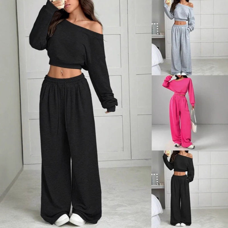 trending-2026-one-shoulder-crop-sweatshirt-wide-leg-pants-set