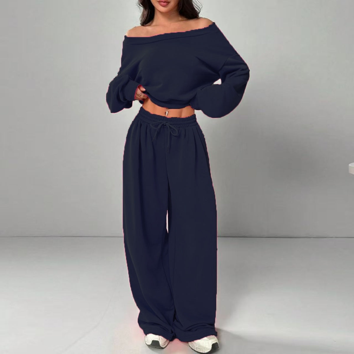 trending-2026-one-shoulder-crop-sweatshirt-wide-leg-pants-set