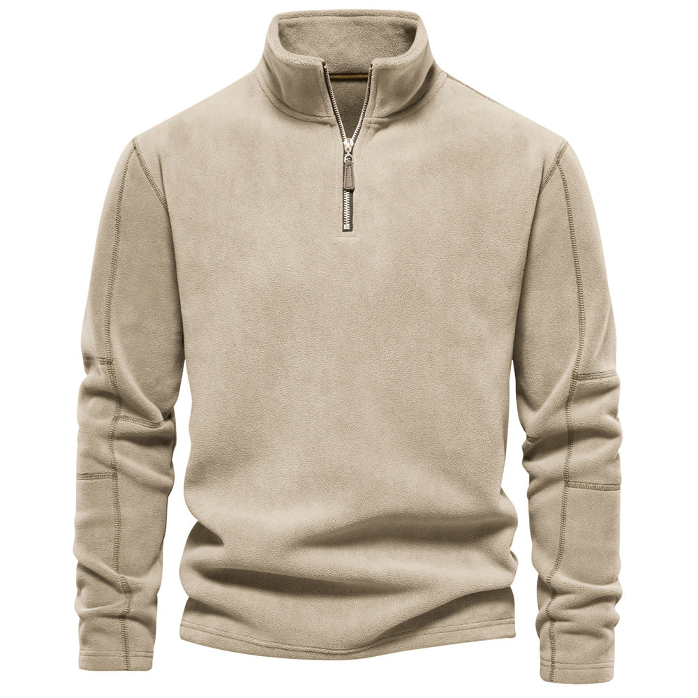 trending-2026-mens-half-zip-fleece-pullover-stand-collar