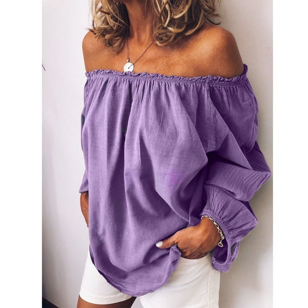 trending-2026-off-shoulder-crinkle-linen-blend-top-elastic-shirt