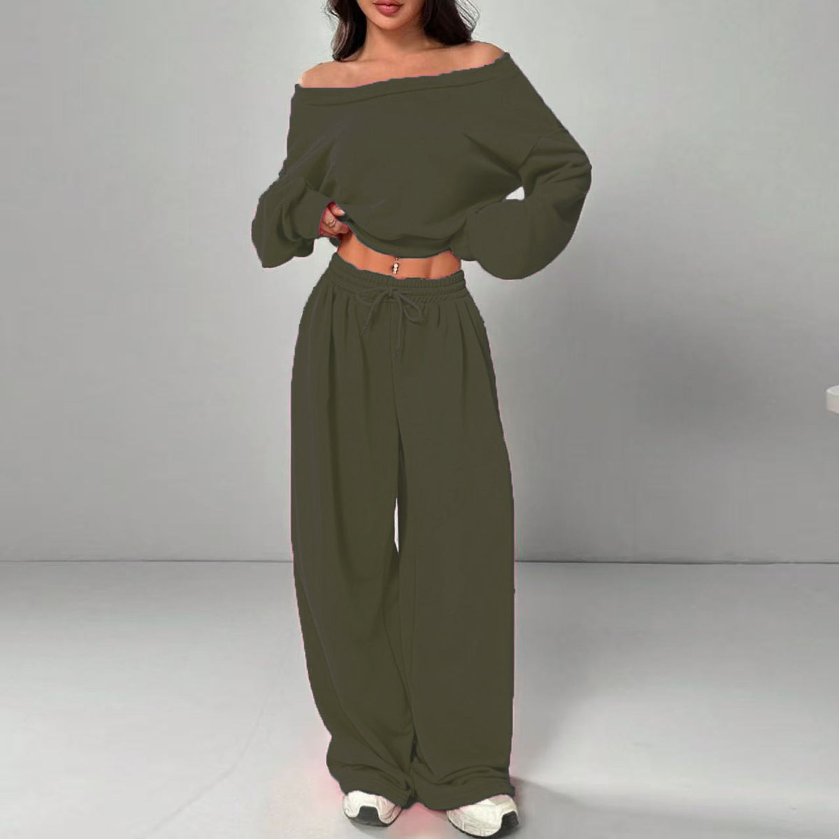 trending-2026-one-shoulder-crop-sweatshirt-wide-leg-pants-set