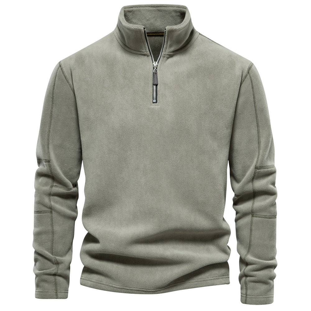 trending-2026-mens-half-zip-fleece-pullover-stand-collar