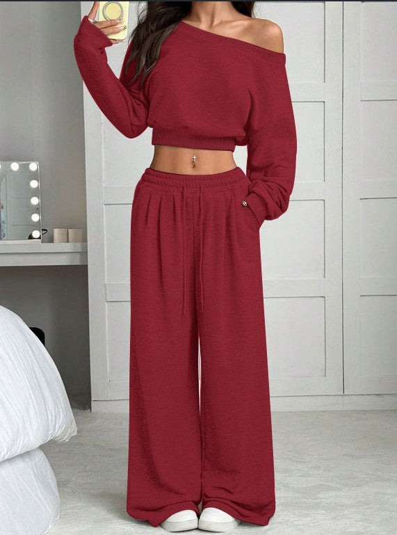 trending-2026-one-shoulder-crop-sweatshirt-wide-leg-pants-set