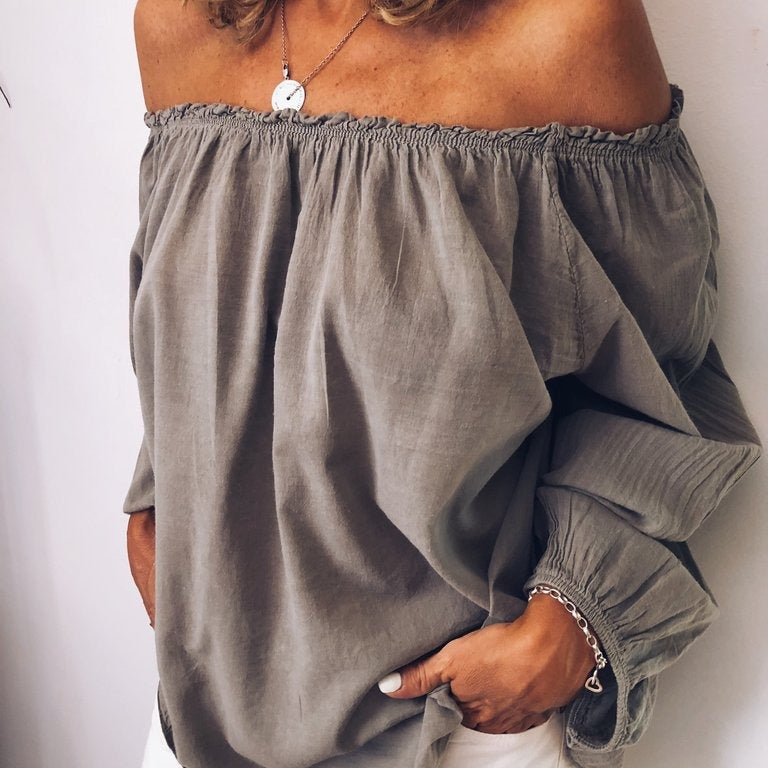 trending-2026-off-shoulder-crinkle-linen-blend-top-elastic-shirt