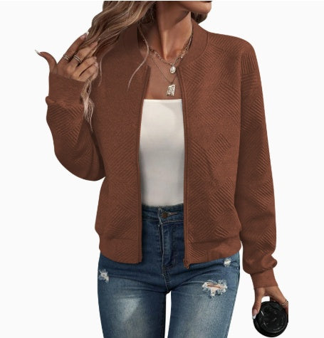 trending-2026-womens-solid-color-zip-up-baseball-collar-casual-jacket