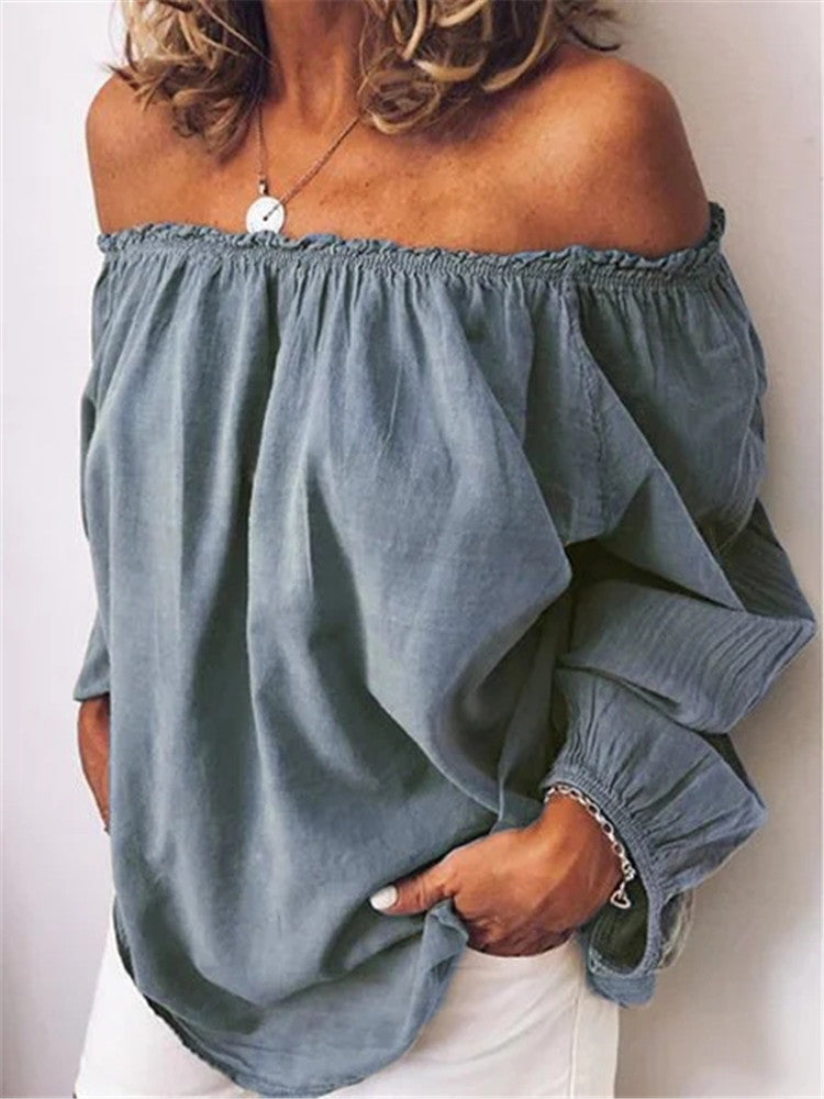 trending-2026-off-shoulder-crinkle-linen-blend-top-elastic-shirt