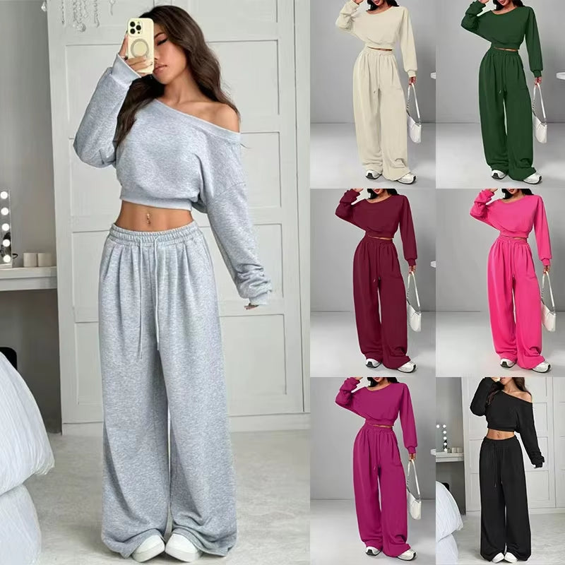 trending-2026-one-shoulder-crop-sweatshirt-wide-leg-pants-set