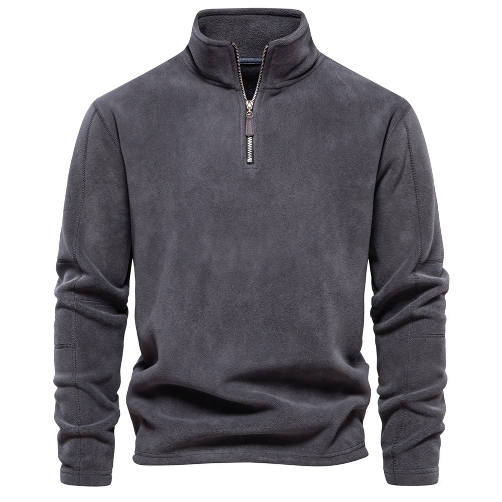 trending-2026-mens-half-zip-fleece-pullover-stand-collar