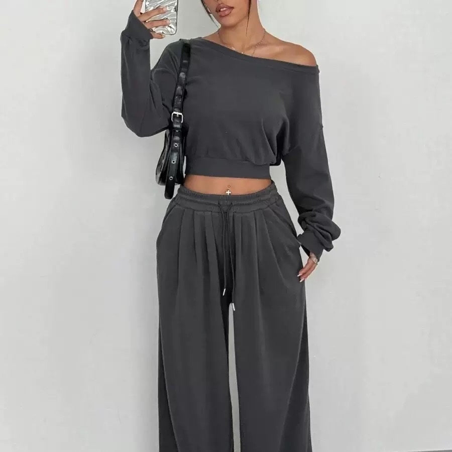trending-2026-one-shoulder-crop-sweatshirt-wide-leg-pants-set