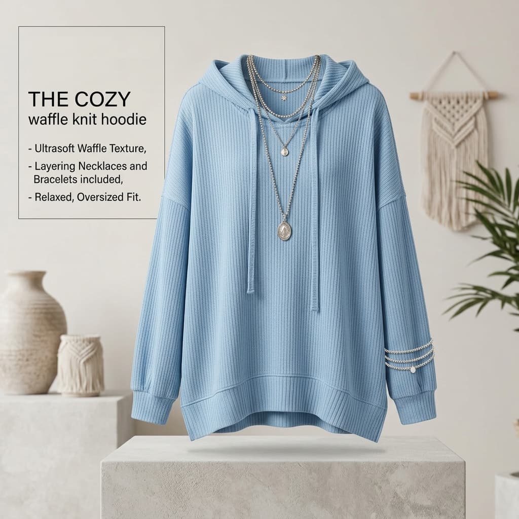 trending-2026-cozy-ribbed-knit-drawstring-hoodie-slit-hem-sweatshirt