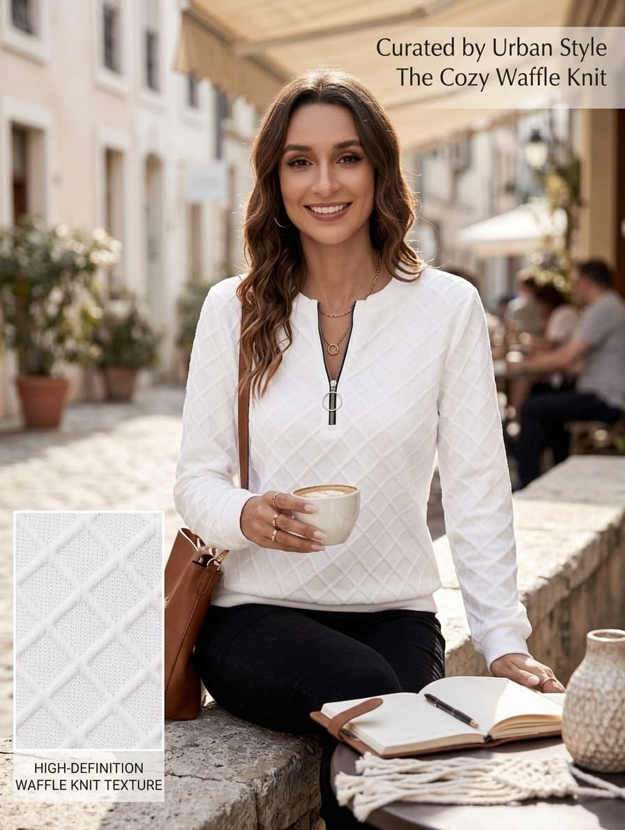 trending-2026-diamond-textured-quarter-zip-pullover-loungewear-top