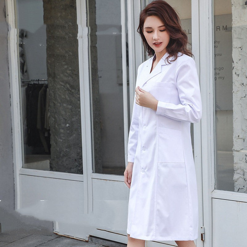 trending-2026-female-doctor-white-lab-coat-dress-medical-uniform