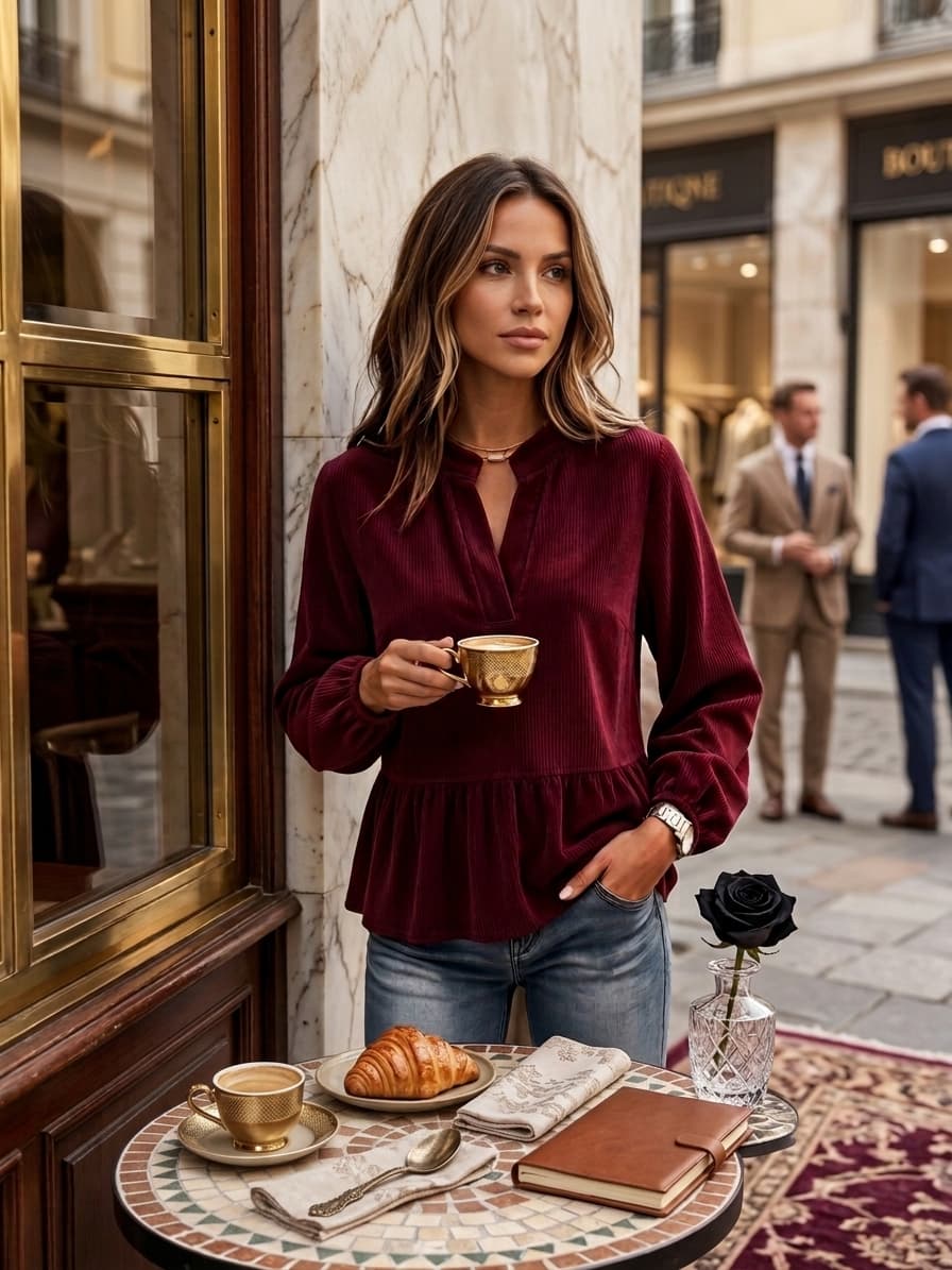 trending-2026-ruffled-corduroy-long-sleeve-blouse-ribbed-pullover
