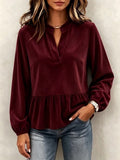 trending-2026-ruffled-corduroy-long-sleeve-blouse-ribbed-pullover