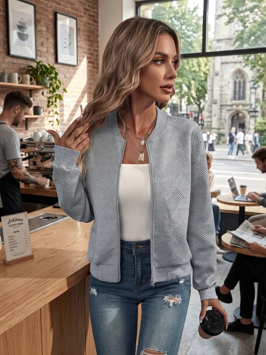 trending-2026-womens-solid-color-zip-up-baseball-collar-casual-jacket