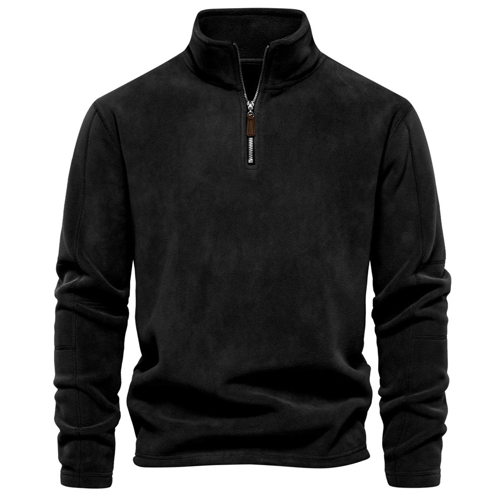 trending-2026-mens-half-zip-fleece-pullover-stand-collar