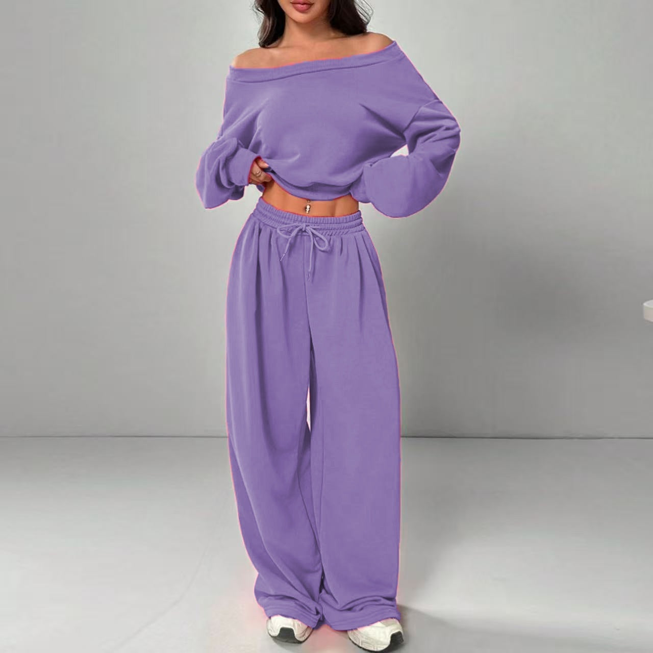 trending-2026-one-shoulder-crop-sweatshirt-wide-leg-pants-set