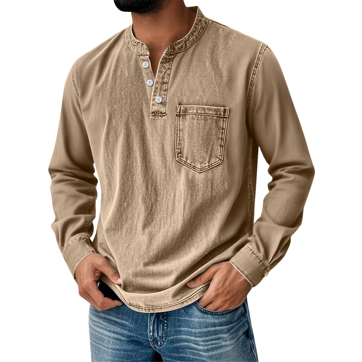 trending-2026-mens-front-button-denim-henley-shirt