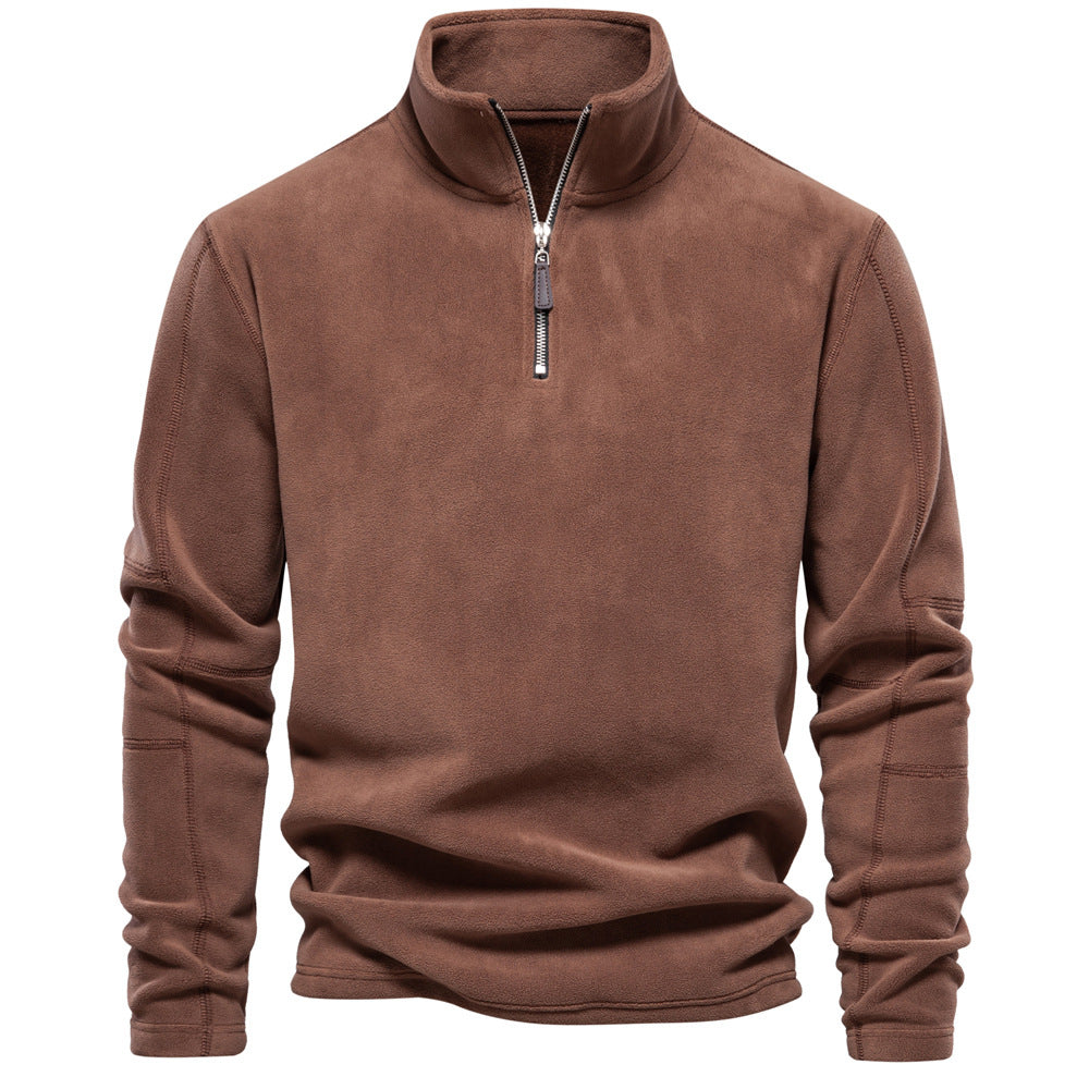 trending-2026-mens-half-zip-fleece-pullover-stand-collar