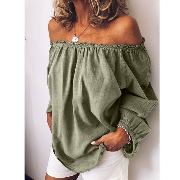 trending-2026-off-shoulder-crinkle-linen-blend-top-elastic-shirt