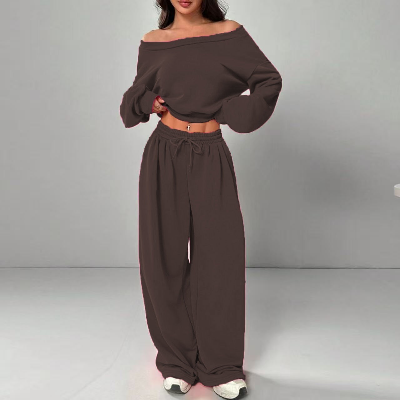 trending-2026-one-shoulder-crop-sweatshirt-wide-leg-pants-set