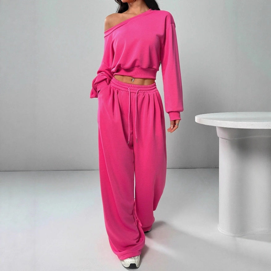 trending-2026-one-shoulder-crop-sweatshirt-wide-leg-pants-set