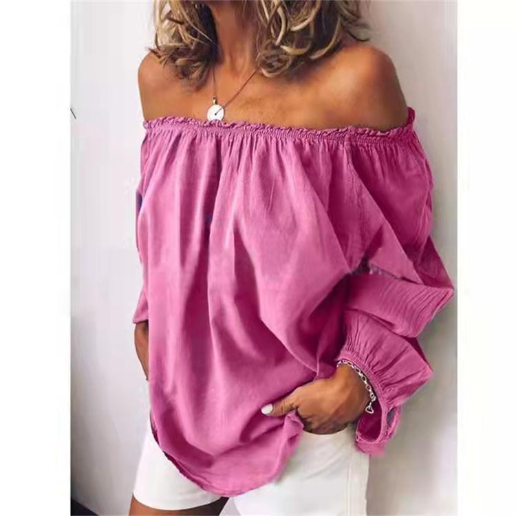 trending-2026-off-shoulder-crinkle-linen-blend-top-elastic-shirt
